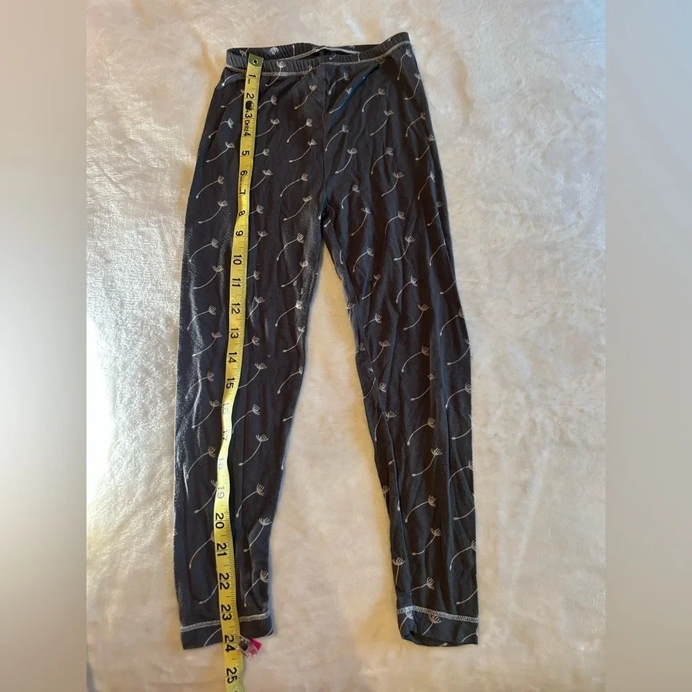 Kickee Pants Charcoal Pajama Set with Leaf Pattern